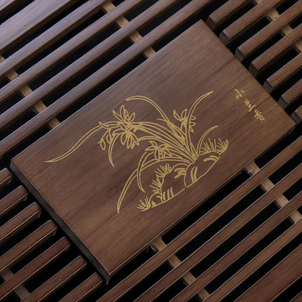 Wooden Tea Tray, 17 Inch Chinese Kung Fu Gongfu Table with Water Storage Box, Household Filter Serving Tray Gift Set for Home, Office, Bar.
