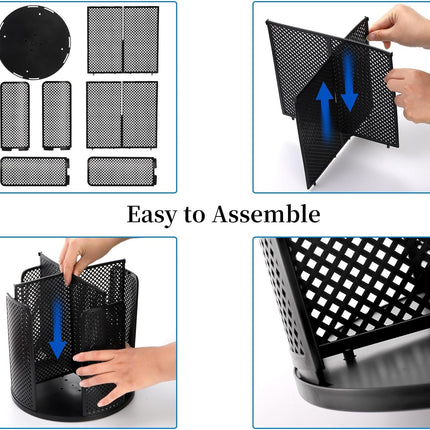 2 Pack Coffee Cup Dispenser, Rotatable 4 Compartment and Lid Holder, Plastic Paper Storage Organizer for Office Restaurant Breakroom Station Bar Buffet Kitchen Countertop.