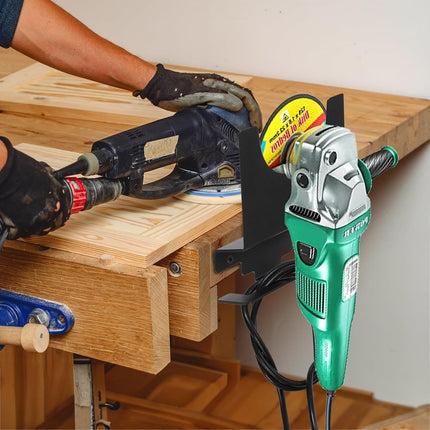 4 Pack Angle Grinder Holder, Wall Mount Bracket for 5 inch Grinder, Polisher Storage Rack Stand with Cord Hook, Garage Tool Hanger Grinders Impact Wrench Cutters Waxing Machines.
