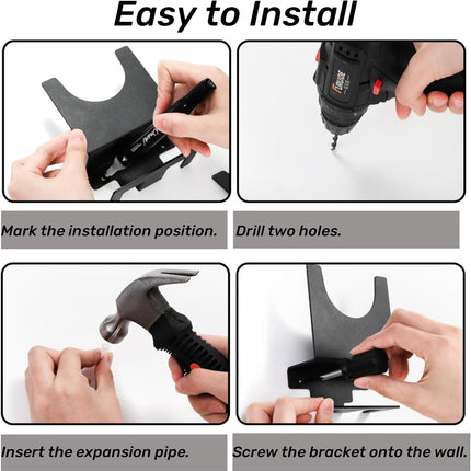 4 Pack Angle Grinder Holder, Wall Mount Bracket for 5 inch Grinder, Polisher Storage Rack Stand with Cord Hook, Garage Tool Hanger Grinders Impact Wrench Cutters Waxing Machines.