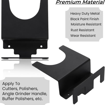 4 Pack Angle Grinder Holder, Wall Mount Bracket for 5 inch Grinder, Polisher Storage Rack Stand with Cord Hook, Garage Tool Hanger Grinders Impact Wrench Cutters Waxing Machines.