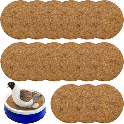 15 Packs Pigeon Nest Pads, Bird Breeding Mat for Chicken, Natural Coconut Fiber Egg Mat, Nesting Bowl Box Pad Parakeet Hatching Bedding Accessories.