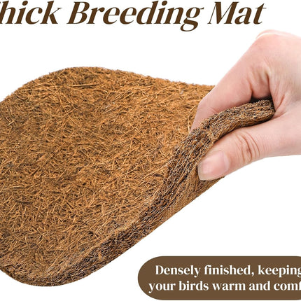15 Packs Pigeon Nest Pads, Bird Breeding Mat for Chicken, Natural Coconut Fiber Egg Mat, Nesting Bowl Box Pad Parakeet Hatching Bedding Accessories.