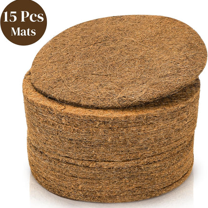 15 Packs Pigeon Nest Pads, Bird Breeding Mat for Chicken, Natural Coconut Fiber Egg Mat, Nesting Bowl Box Pad Parakeet Hatching Bedding Accessories.