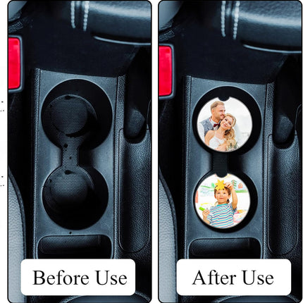 24 Packs Ceramic Sublimation Car Coasters, Blanks Cupholders with Finger Notch for Easy Removal, Absorbent Auto Cup Holders Keep Vehicle Free from Cold Drink Sweat Stain Spill.