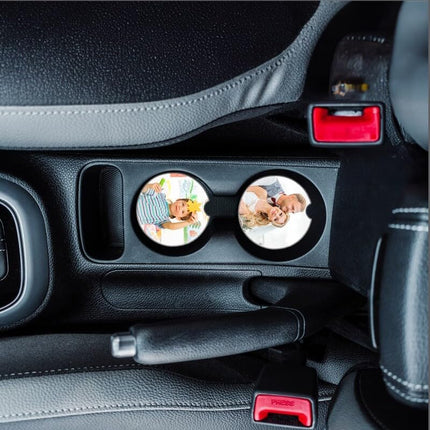 24 Packs Ceramic Sublimation Car Coasters, Blanks Cupholders with Finger Notch for Easy Removal, Absorbent Auto Cup Holders Keep Vehicle Free from Cold Drink Sweat Stain Spill.