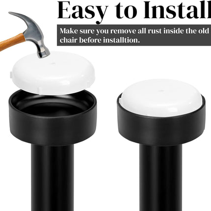 100 Pack 1-1/2 inch Patio Furniture Feet Caps, Wrought Iron Outdoor Chair Glides, Thick Plastic Leg Caps for Metal Chairs & Tables.