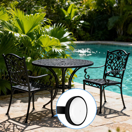 100 Pack 1-1/2 inch Patio Furniture Feet Caps, Wrought Iron Outdoor Chair Glides, Thick Plastic Leg Caps for Metal Chairs & Tables.