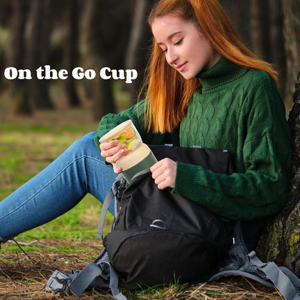 2 Pack Insulated Yogurt Container, 24oz Breakfast On the Go Cup with Plastic Topping Cereal Oatmeal Cup, 2-in-1 Food Storage Jar Lid and Spoon, Overnight Oats Container for Soup Lunch.