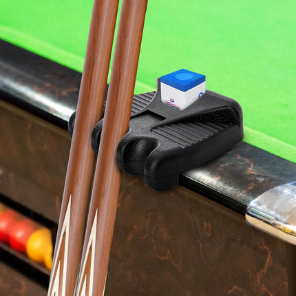 3 Holes Pool Cue Holder, Portable Weighted Stick Non-slip Rest for Table, Mini Billiard Rack with Chalk Holder.