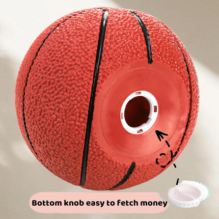Basketball Piggy Bank for Boys, 7.5" Large Shatterproof Sports Themed Coin Bank, PVC Money Box Girls, Kids, Adults as Christmas Birthday Gifts, Room Desktop Decoration.