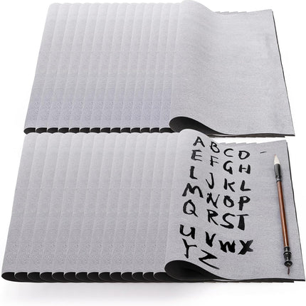 30 Pack Water Drawing Writing Cloth, Reusable Chinese Calligraphy Practicing Tool, 17x13 Inch Magic Cloth Paper, No Ink Set for Beginners.