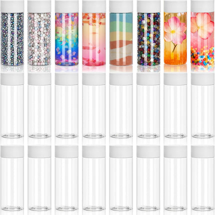 24 Pack Sensory Bottles with Lids, 12 OZ/ 350 ML Empty Plastic Bottle, Leakproof Drink Container Bulk, Reusable Clear Calming Jars for Classroom Party, Great Juice Milk Water Beverages.