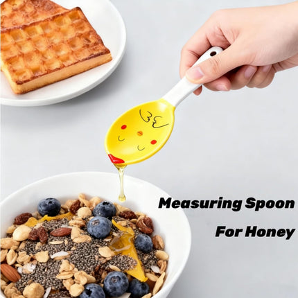 5 Pcs Ceramic Measuring Spoons with Holder, Chicken Teaspoon Set in Pot, Cute Hen Cups and Tablespoons for Salt Sugar Powder Liquid Dry Ingredients, Kitchen Decor.