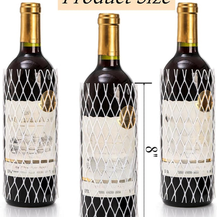 150 Pieces Wine Mesh Protective Sleeves, 8 Inch Long Liquor Bottle Protector, PE Net Sleeves for Glass Bottle, Keep Bottles Safe While Traveling or in Transportation, White.
