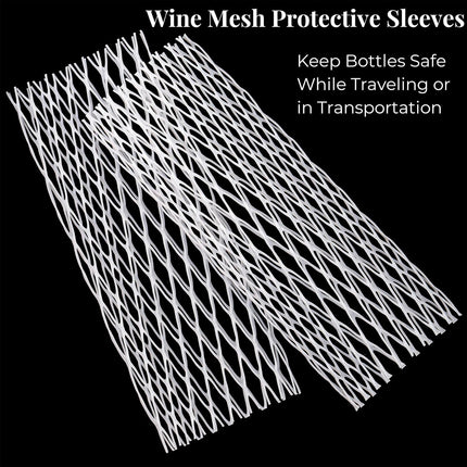 150 Pieces Wine Mesh Protective Sleeves, 8 Inch Long Liquor Bottle Protector, PE Net Sleeves for Glass Bottle, Keep Bottles Safe While Traveling or in Transportation, White.