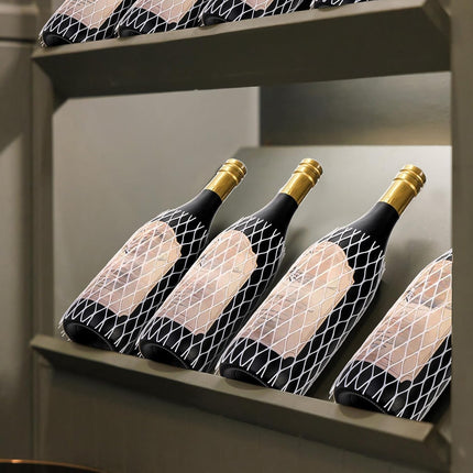 150 Pieces Wine Mesh Protective Sleeves, 8 Inch Long Liquor Bottle Protector, PE Net Sleeves for Glass Bottle, Keep Bottles Safe While Traveling or in Transportation, White.