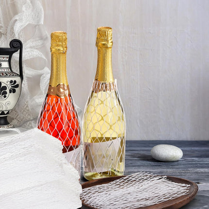 150 Pieces Wine Mesh Protective Sleeves, 8 Inch Long Liquor Bottle Protector, PE Net Sleeves for Glass Bottle, Keep Bottles Safe While Traveling or in Transportation, White.