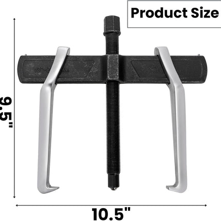 2-Jaw Gear Puller, 10 Inch Two Claws Puller Tool, Adjustable Steel Bearing Pulling Device, Heavy Duty Removal Pulleys, Separate Lifting Device for Flywheel Industrial Use, DIY Projects.