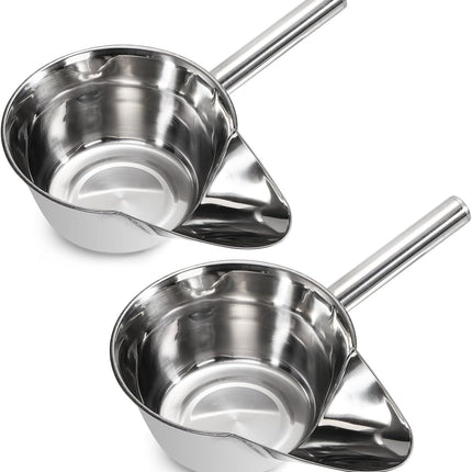 2 Pack 55 OZ Metal Ice Scoop, Large Stainless Steel Scooper, Heavy-Duty Flat Bottom Scoops, Stackable Durable Feed Grain Scoop for Restaurant, Kitchen, Bulk Food, Farm Feed, 1.72 Quart.