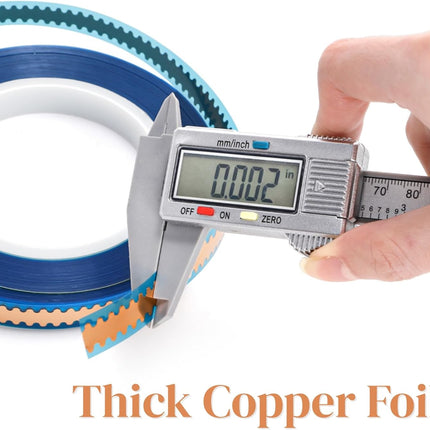 Double Edged Scalloped Copper Foil Tape, Self-Adhesive Strip for Stained Glass, DIY Handcrafts, Crafting.
