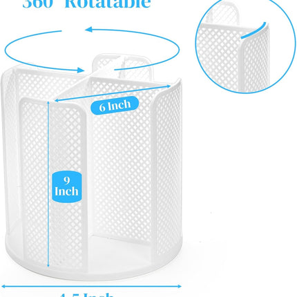 2 Pack Paper Cup & Lid Holder, Rotating Coffee Cups Dispenser with 4 Compartments, Plastic Disposable Storage Organizer for Countertop Bathroom Station Bar Kitchen Office (White).