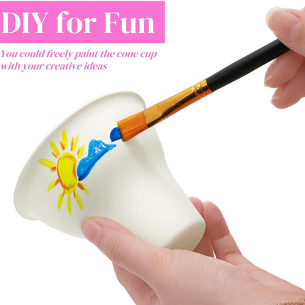 100 Pack Snow Cone Cups and Straws, 12 OZ Paper Cup with Colorful Spoon Straw, Leak-proof Shaved Ice Holder, Disposable Cream Bowls for Party Event Water Cooler.
