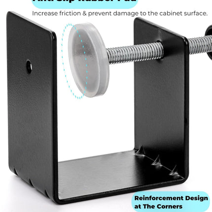6 Pack C Clamps, 2 Inch Drawer Front Installation Clamp, Heavy Duty Cold Rolled Steel Desk Fixing Clip for Cabinet Mounting, Woodworking, Welding, and Building.