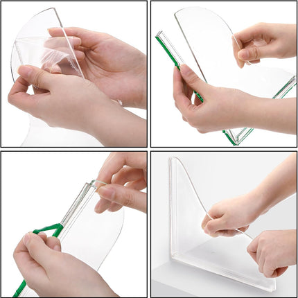 4 Pack Bathtub Splash Guard, Removable Shower Water Guard Kit, Acrylic Waterproof Self-Adhesive Bath Tub Corner to Prevent from Splashing Out, Accessories.