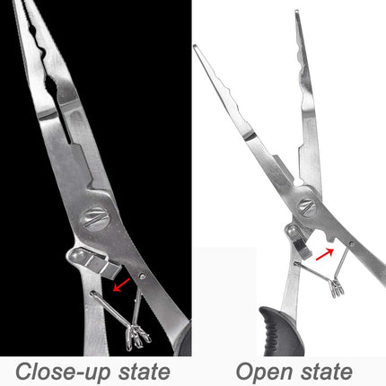Vishaaktang - Hook Remover - Stainless Steel - Long Nose Hook Remover - With Sheath and Lanyard - Suitable for Line Clippers.