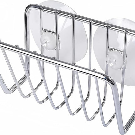 Sponsrek - Kitchen Gully Stone Sponsrek - Stainless Steel Suction Cup - Sponsholder - Silver.