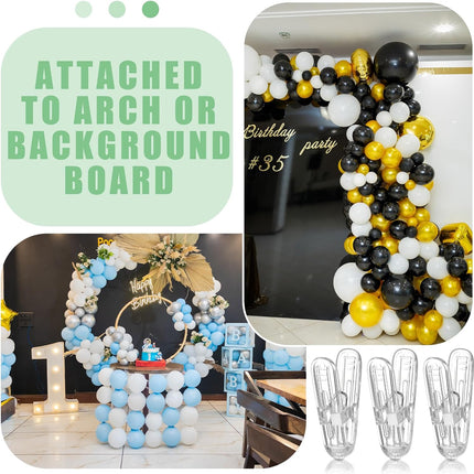 Plastic clips - pack of 20 - Balloon arch clips - Plastic spring clips - 2.4 inches - Sturdy clips - For balloon arch sets - Birthday decorations - Crafting - Backdrops - Clear.