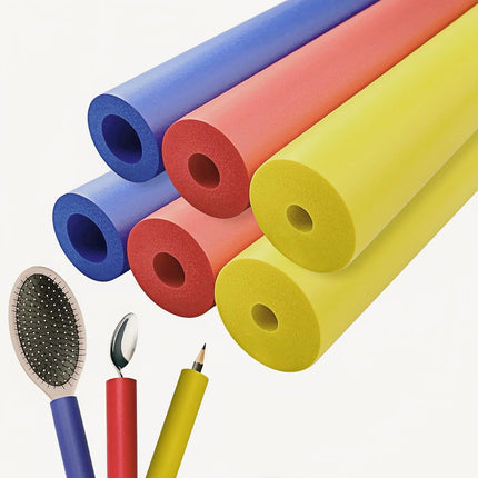 Schuimslang - Foam Grip Tube for Kitchen Utensils - 3 Sizes - Grip Snake - Comfortable Grip for Elderly, Disabled and People with Arthritis - 3 Colours - 6-pack.