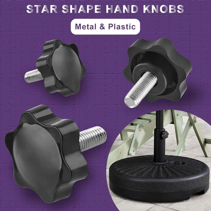 Screw - M8 x 20mm - Star-shaped knob - 2 pieces - Plastic - Hexagonal - Hand-tightening screw - For replacement.