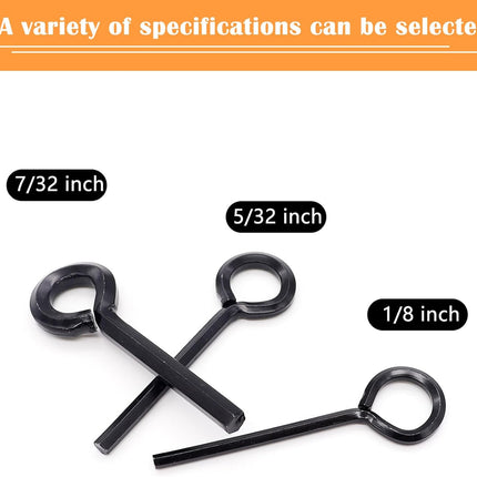 Schroevendraaiers - Socket keys - 12 pieces - Black - 7/32 inch - 5/32 inch - 1/8 inch - Standard hex - Metal hex socket key.