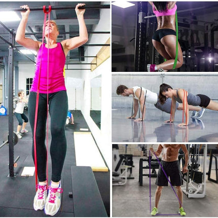 Resistance Band - 4-Pack - With Handle & Door Buckle - Storage Bag - Fitness Bands - Pull-Ups - Strength Training - Elastic Cords - Men & Women - Yoga Stretch - Assisted Pull Bands.