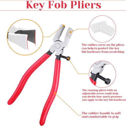 Keychain Hardware Kit - 50 pieces - Lanyard Keychains - 1 inch - With Keychain Pliers - Hardware Supplies for Keychains and Wrist Clips.