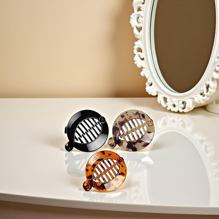 Hairpins - 3 pieces - Banana hairpin - Small banana hair comb - Fishbone hairpin - Side comb - Round - Horse tail holder - Hair accessory - Hair clip - Girls.