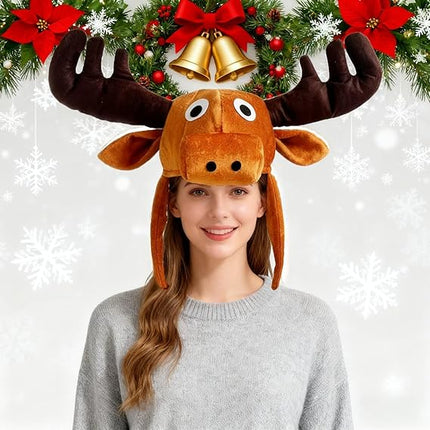 Funny reindeer antlers - elk warmers - hunter boots - funny animal theme - 3D reindeer - men's and women's clothing - role-play - Christmas reindeer costume - headwear accessories.