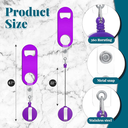 Bottle Opener - 8 pieces - Telescopic Bottle Opener - Bartender - Flat Beer Opener - With Round Base - For Kitchen, Dining Room, Home Use, Party Gift - 8 Colours - 87*33mm - 32g.