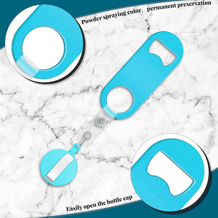Bottle Opener - 8 pieces - Telescopic Bottle Opener - Bartender - Flat Beer Opener - With Round Base - For Kitchen, Dining Room, Home Use, Party Gift - 8 Colours - 87*33mm - 32g.