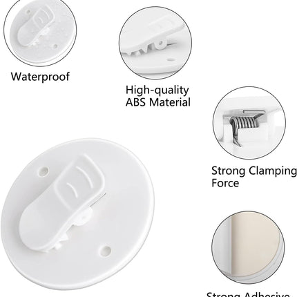 Shower Curtain Clips - 6 Pack - Self-Adhesive - Shower Splash Clips - For Curtains - Shower Curtains - Weighted Clips - Secure Shower Curtains and Curtains.