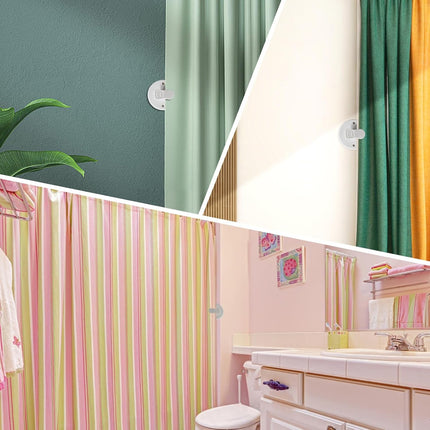 Shower Curtain Clips - 6 Pack - Self-Adhesive - Shower Splash Clips - For Curtains - Shower Curtains - Weighted Clips - Secure Shower Curtains and Curtains.
