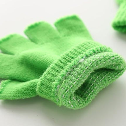 Green gloves - plain gloves - open gloves - boys' and girls' gloves - plain knitted gloves - fingerless gloves - type gloves - size small.