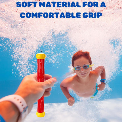 Diving stick - Dive toys - Kids' pool toys - Suitable for children aged 8-12 years - Pool toys - Colourful - Fast sinking - 5 colours.