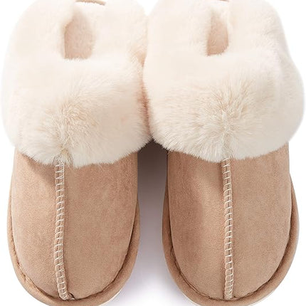Slippers - Plush Slippers - Winter Slippers - Lounge - Soft - Warm - Non-slip - Beige - Size 36/37.