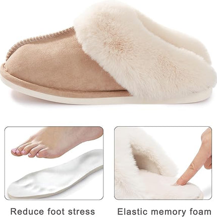 Slippers - Plush Slippers - Winter Slippers - Lounge - Soft - Warm - Non-slip - Beige - Size 38/39.