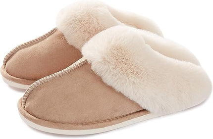 Slippers - Plush Slippers - Winter Slippers - Lounge Slippers - Soft - Warm - Non-slip - Beige - Size 40/41.