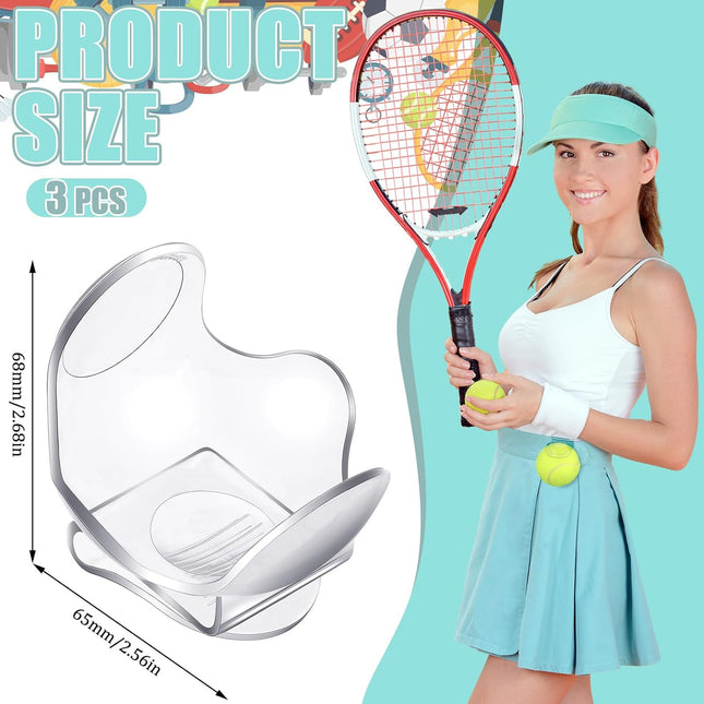 Tennisclips - 3 pack - Clear - Tennis size clip - Tennis shoulder - With clip - Tennis training - Training and competition.