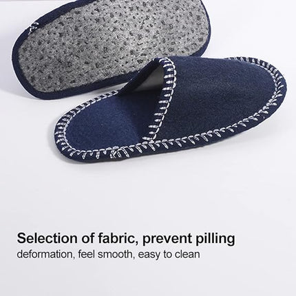 House Slippers - 6 pairs - 3 sizes - Guest Slippers - House Slipper Set - Fleece Wool - Non-slip - Disposable Slippers - Washable - Spa Slippers - Suitable for families - Hotels & travel.